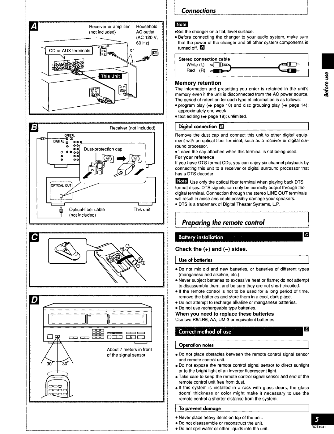 Technics SL-MC4, SL-MC7 manual 