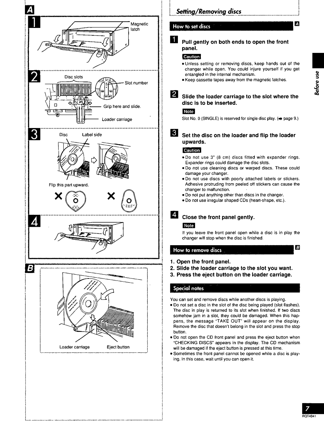 Technics SL-MC4, SL-MC7 manual 