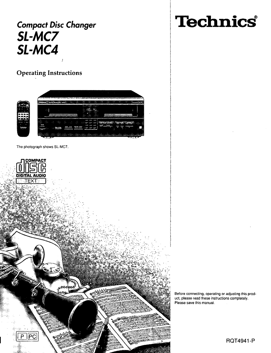 Technics SL-MC4, SL-MC7 manual 