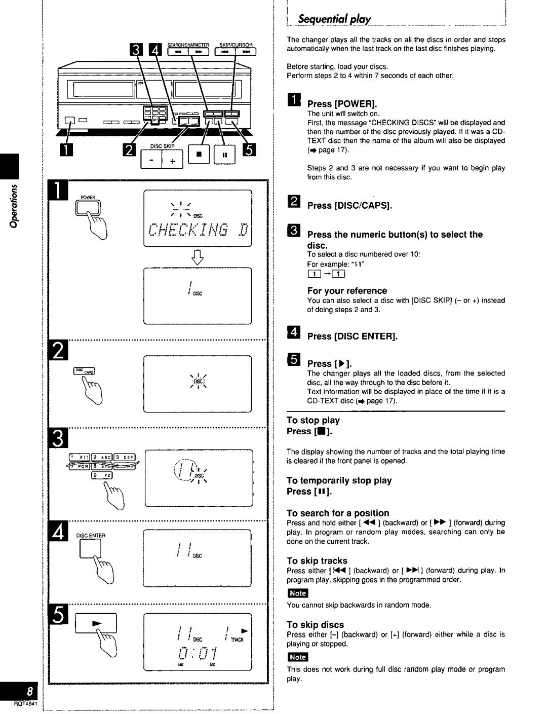 Technics SL-MC7, SL-MC4 manual 