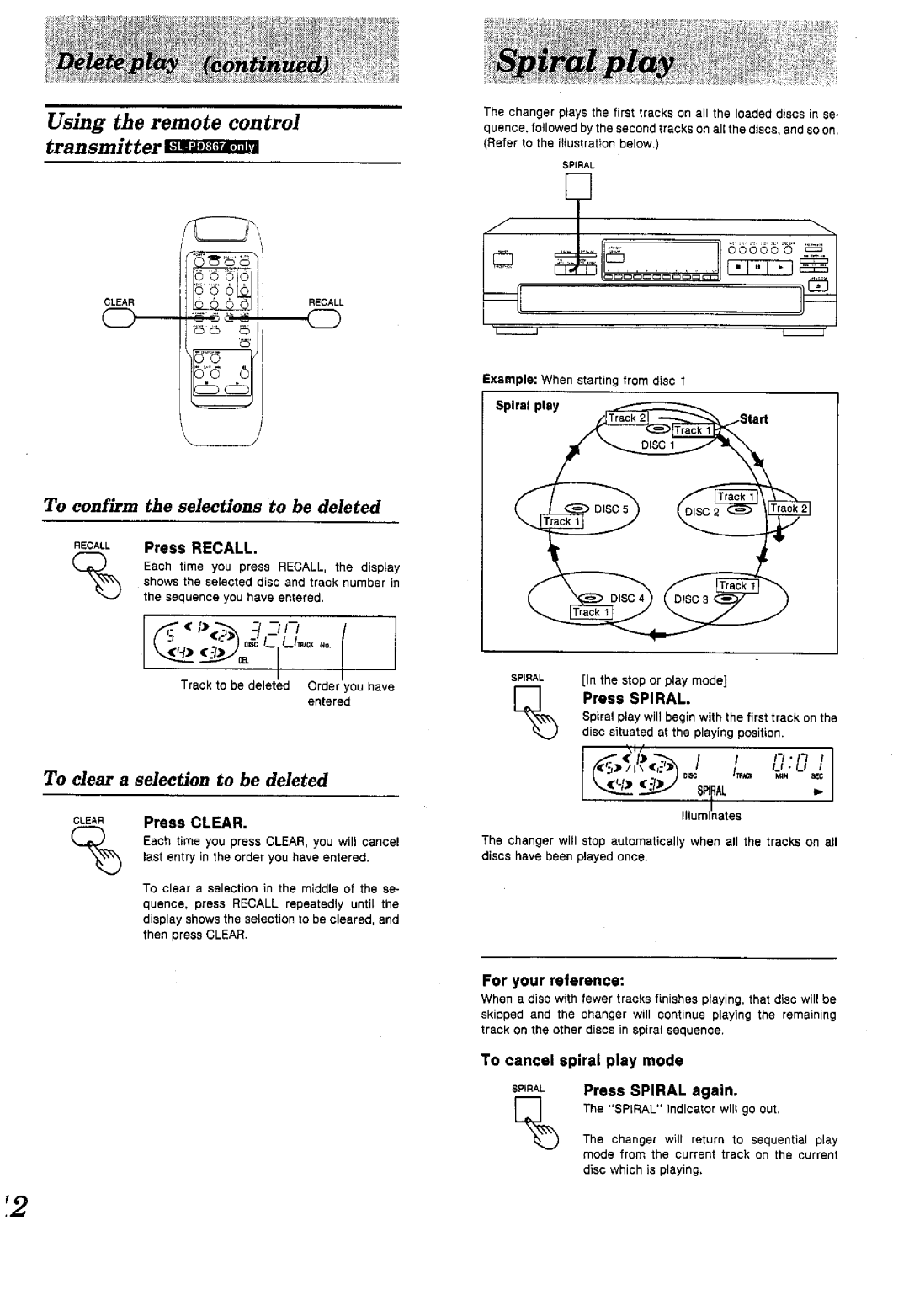 Technics SL-PD667, SL-PD867 manual 
