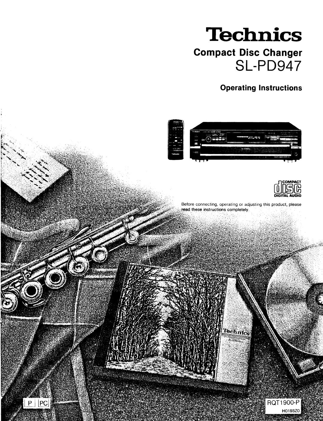 Technics SL-PD947 operating instructions Technics, Compact Disc Changer, Digital Audio 
