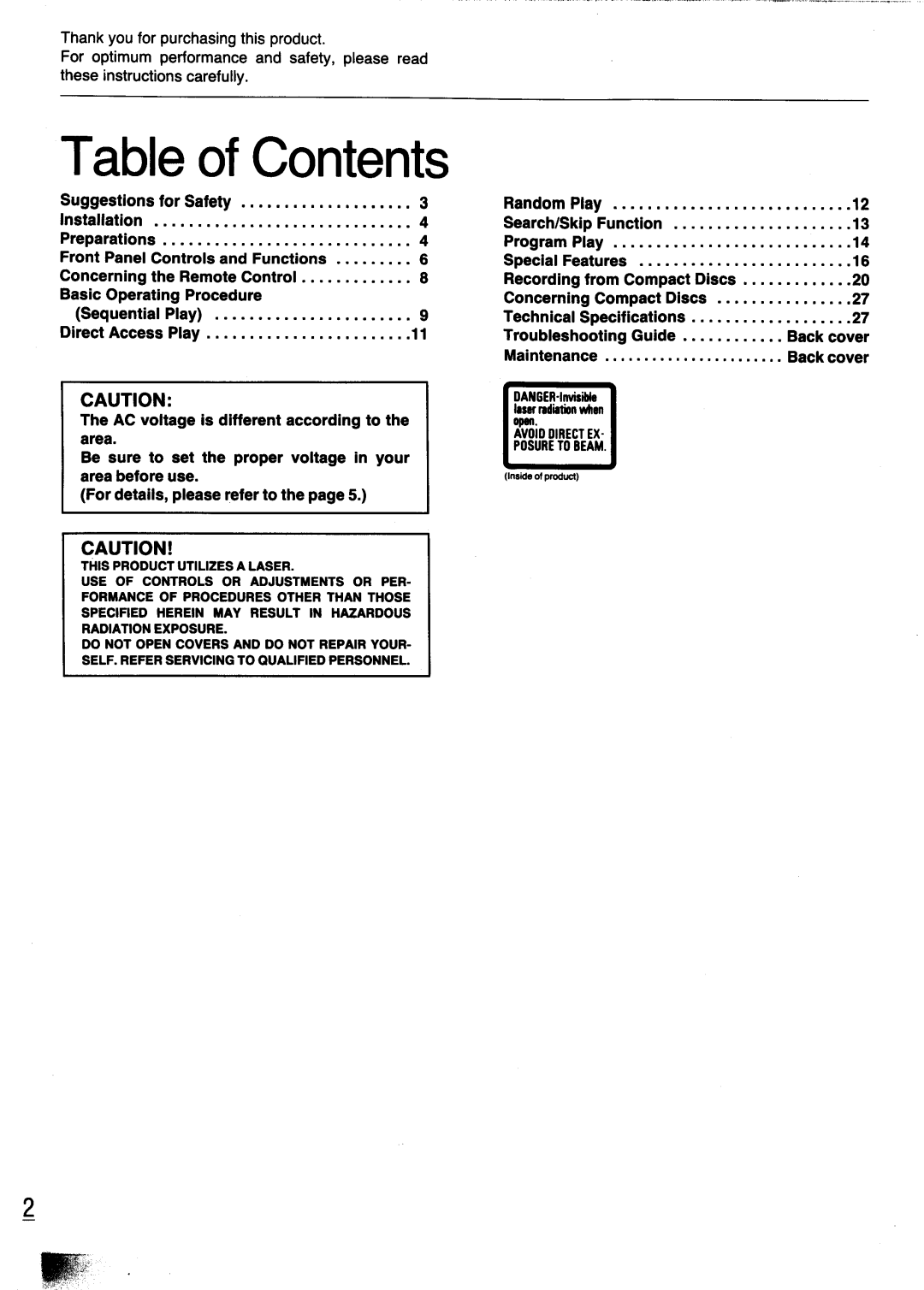 Technics SL-PG440 manual 