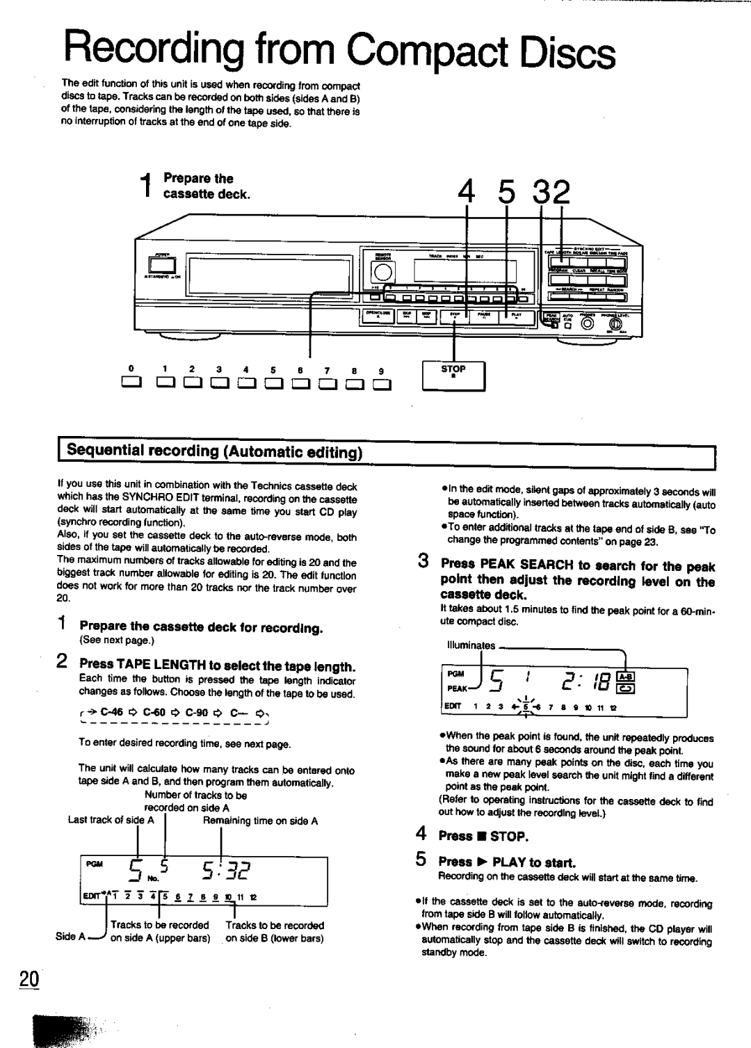 Technics SL-PG440 manual 