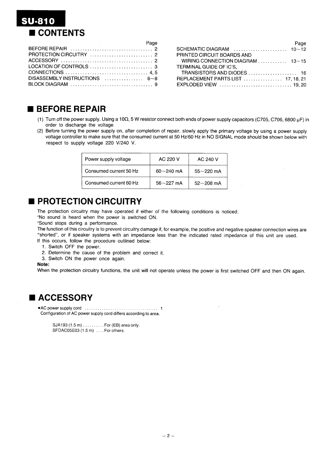 Technics SU-810 manual 