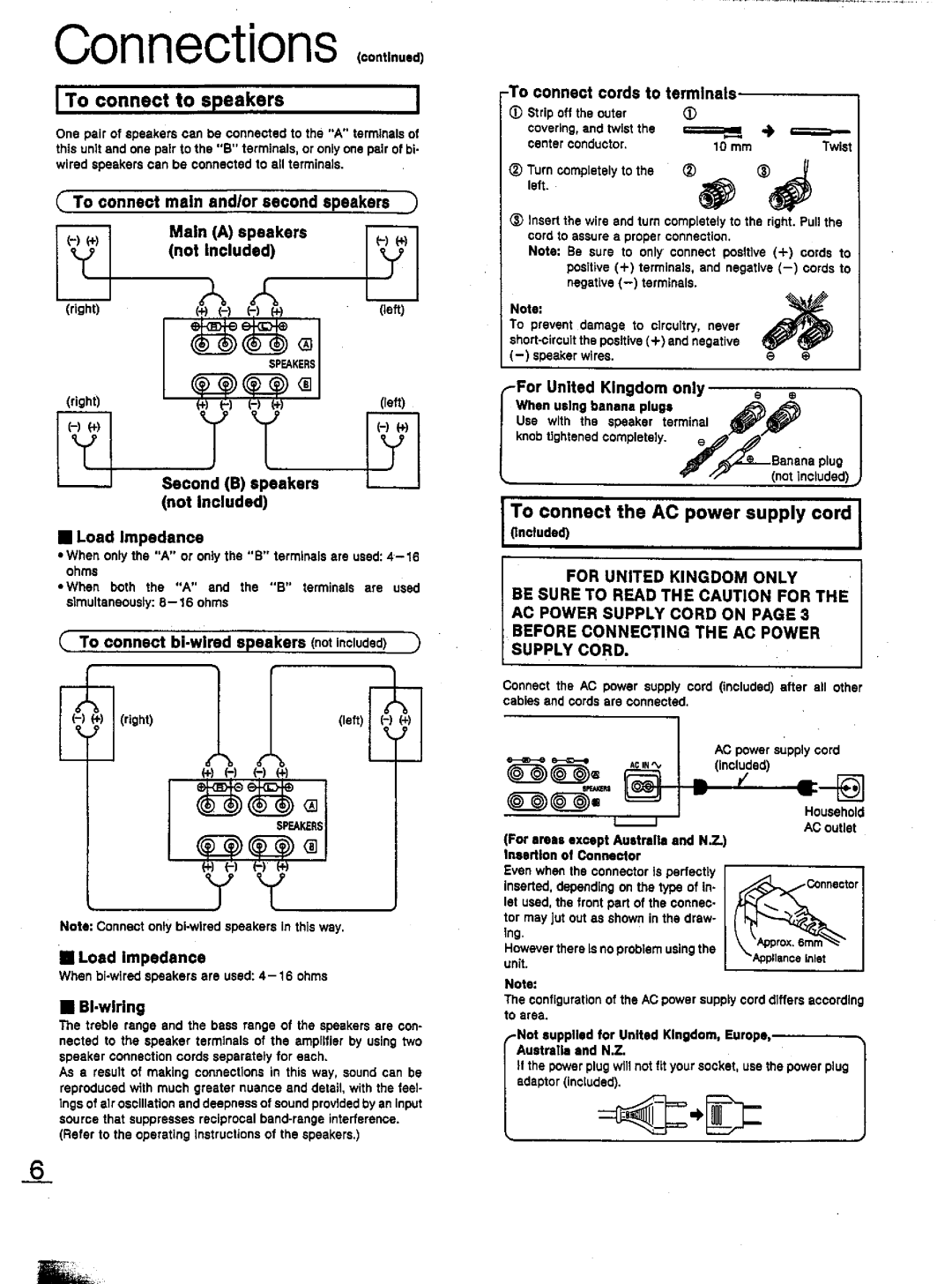 Technics SU-A700, SU-A600 manual 