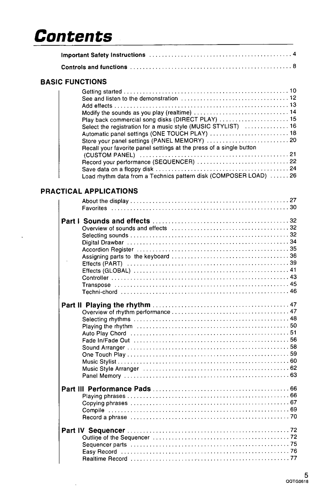 Technics SX-KN6500 manual 