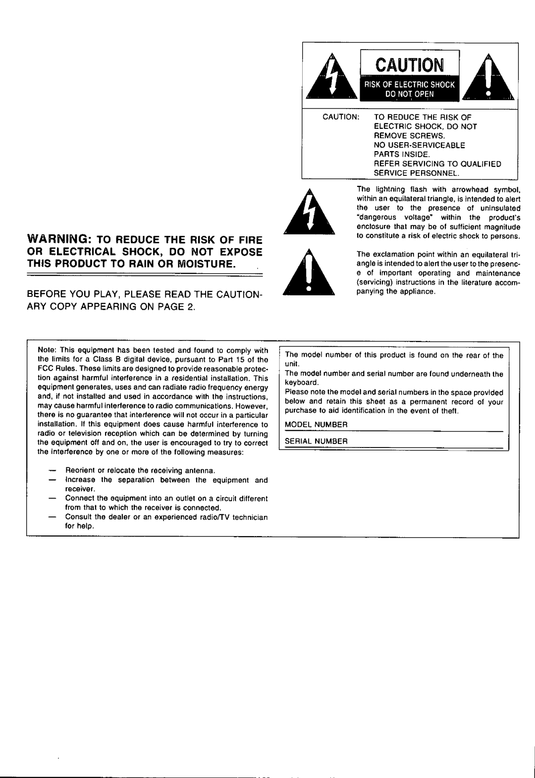 Technics SX-P30 manual 