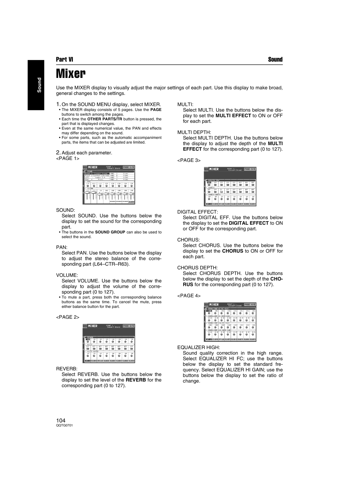 Technics SX-PR54/M operating instructions Mixer 