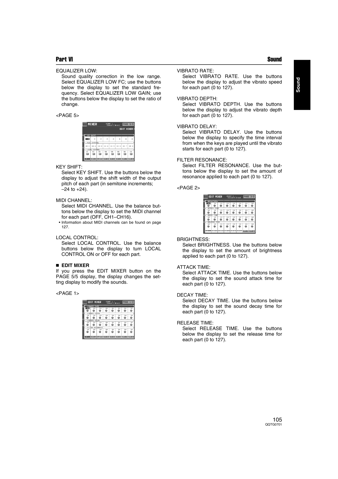 Technics SX-PR54/M operating instructions Edit Mixer 