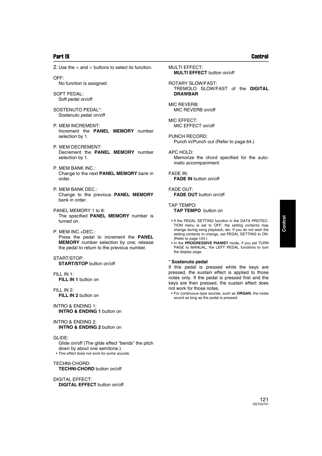 Technics SX-PR54/M operating instructions Drawbar 