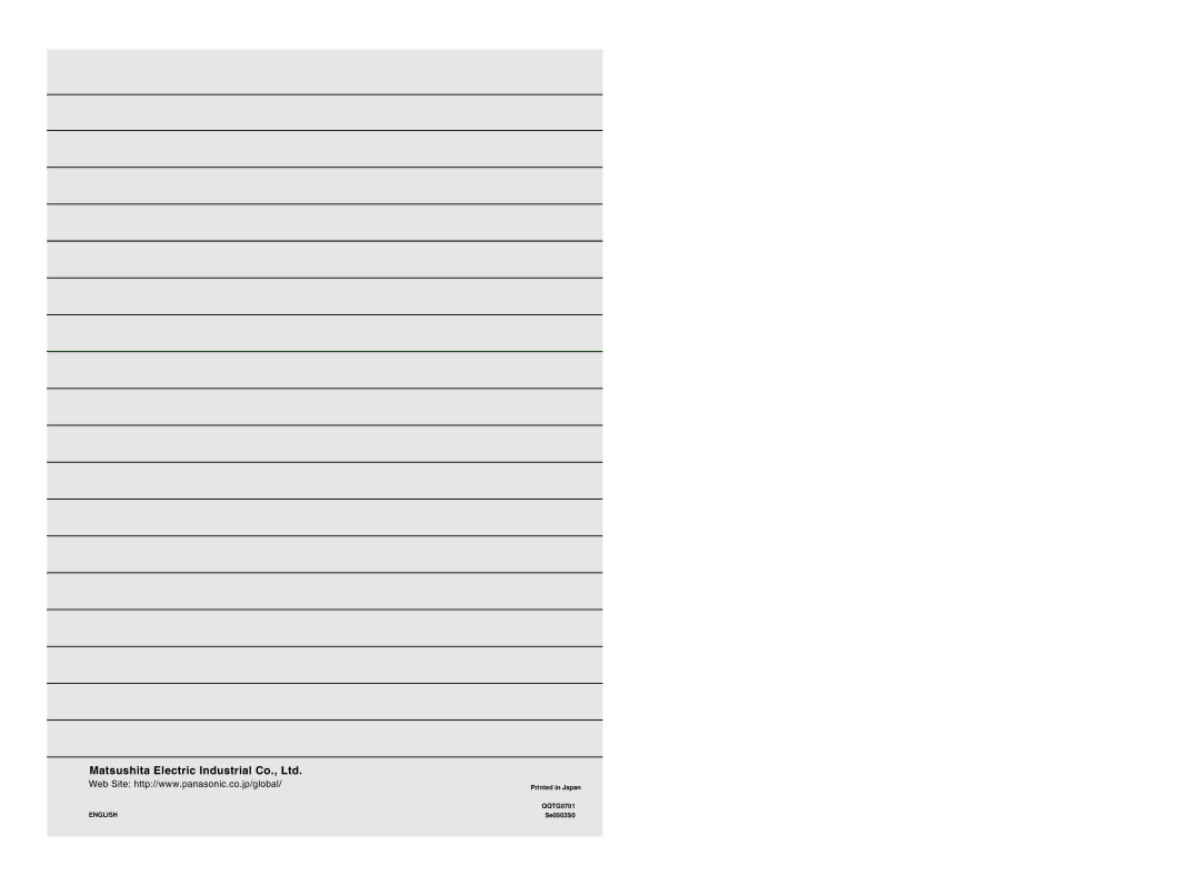 Technics SX-PR54/M operating instructions Se0503S0 