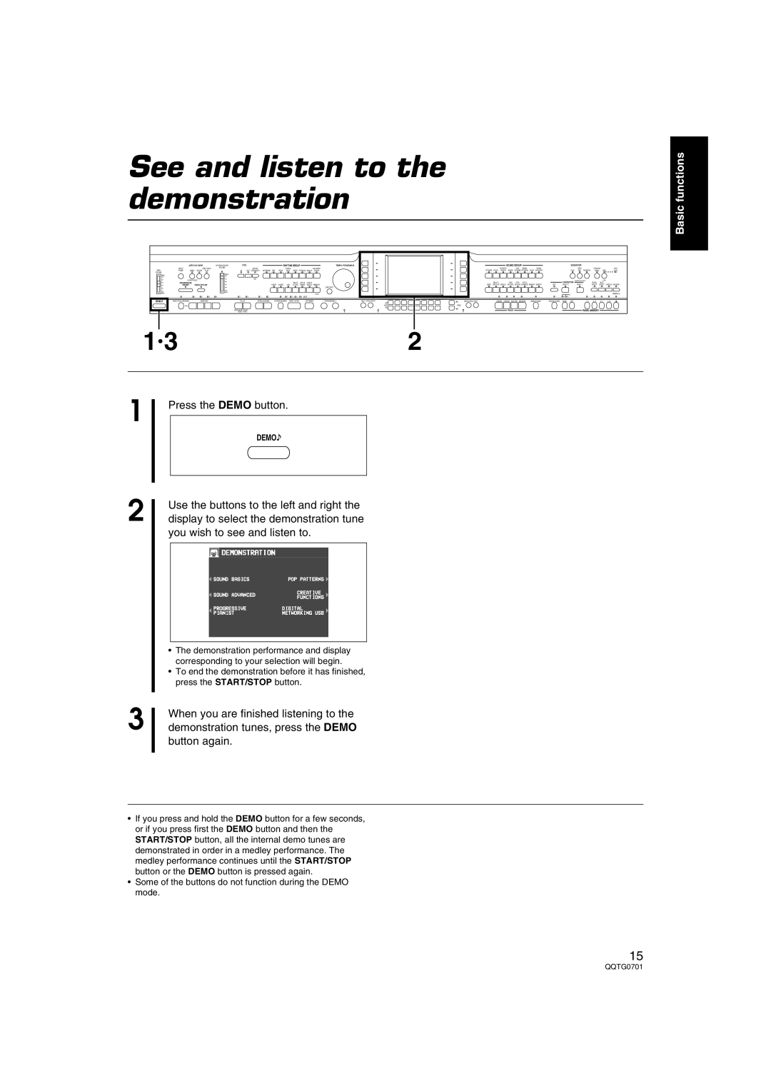 Technics SX-PR54/M operating instructions See and listen to the demonstration 