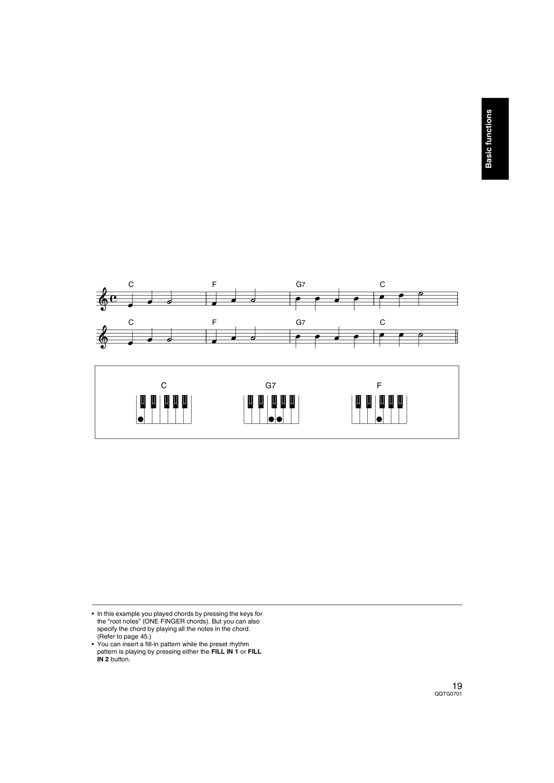 Technics SX-PR54/M operating instructions Basic functions 