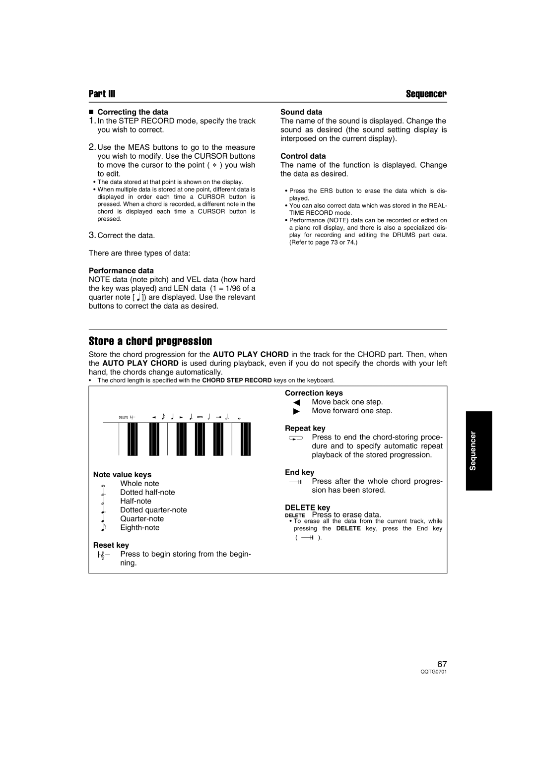 Technics SX-PR54/M operating instructions Store a chord progression 