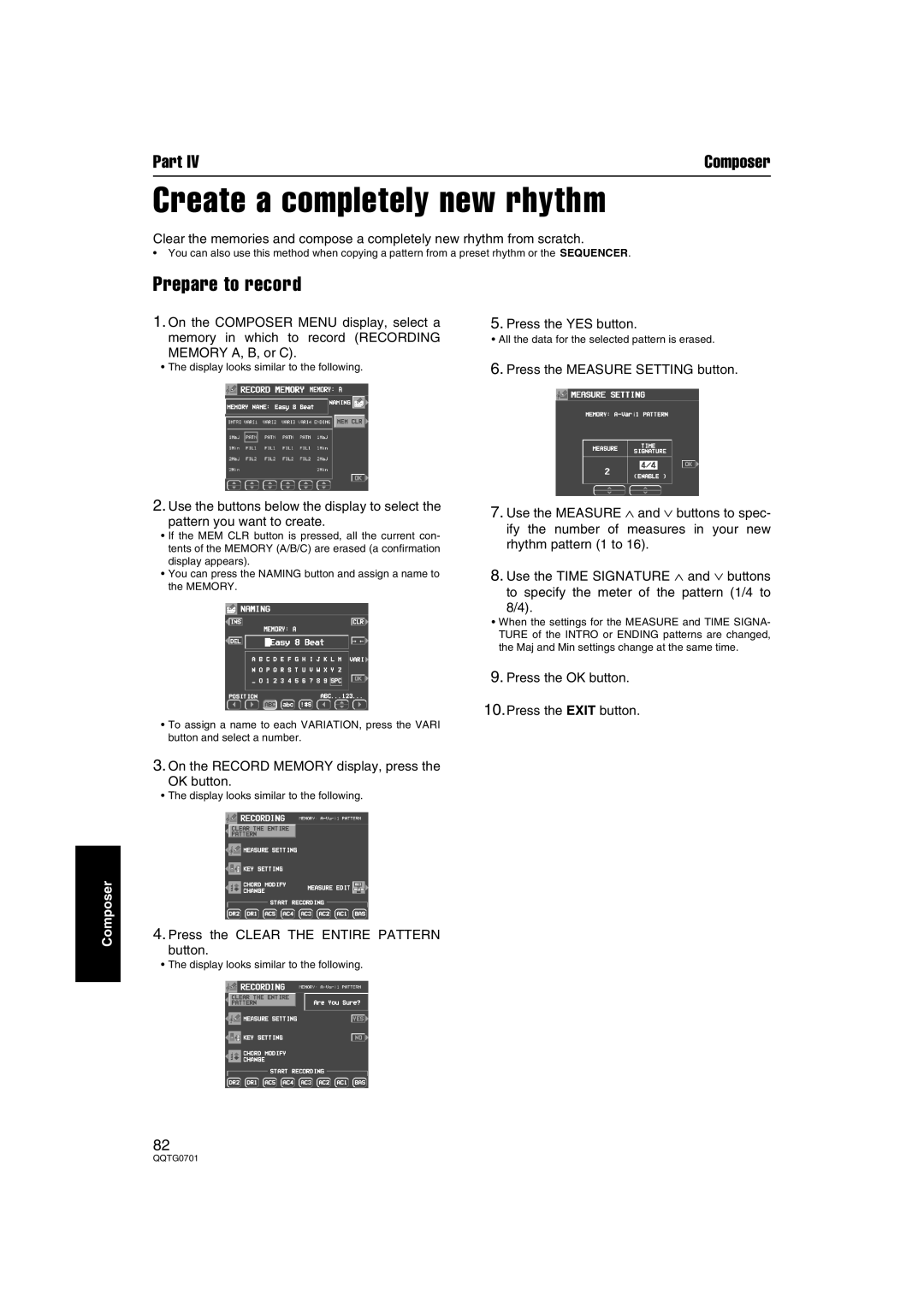 Technics SX-PR54/M operating instructions Create a completely new rhythm, Prepare to record 