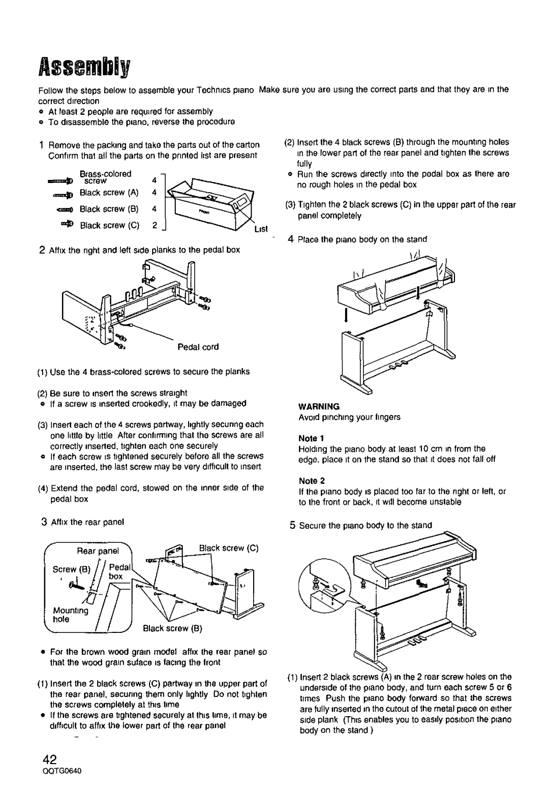 Technics SX-PX665 manual 