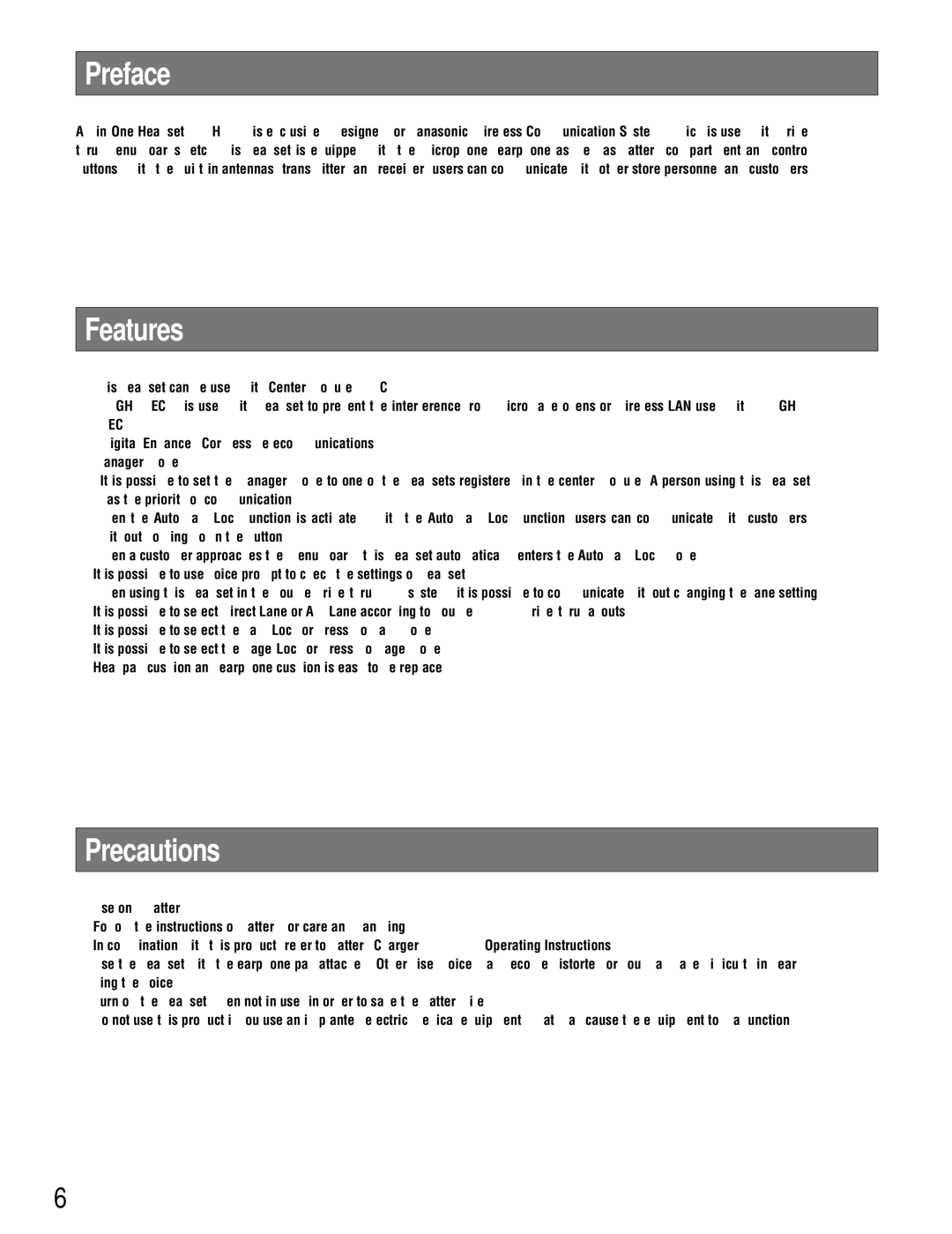 Technics WX-H3050 manual Preface, Features, Precautions 