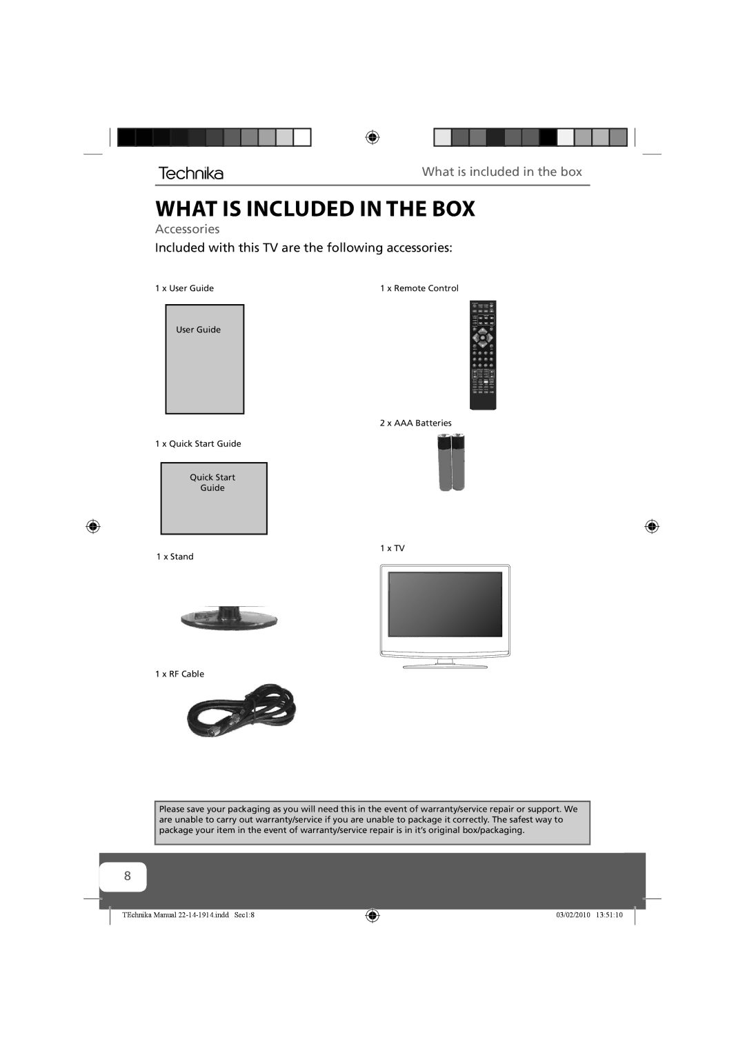 Technika 19-208WE, 22-208WE, 19-208E, 22-208E manual What is Included in the BOX, What is included in the box, Accessories 