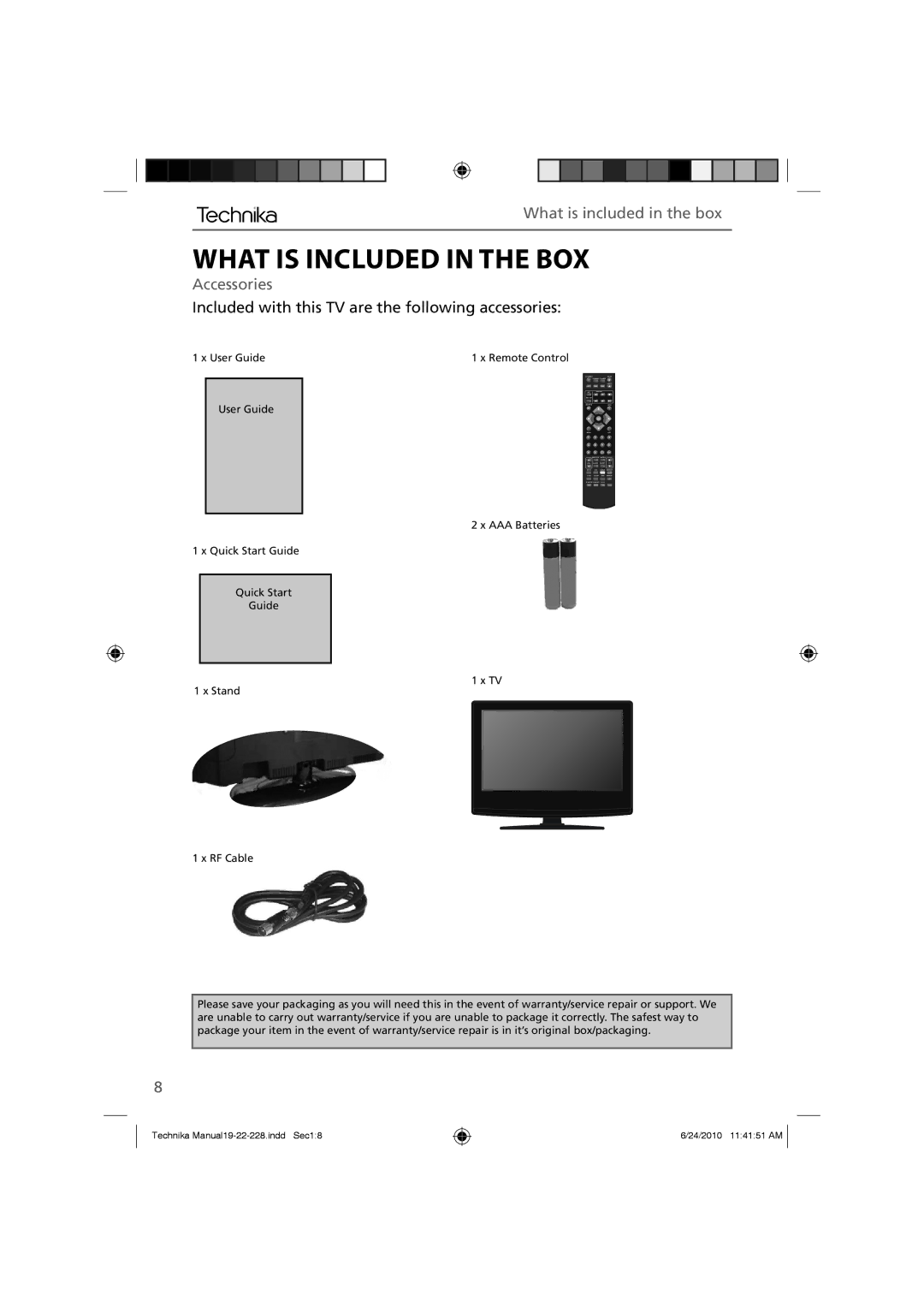 Technika 19-228, 22-228 manual What is Included in the BOX, What is included in the box, Accessories 