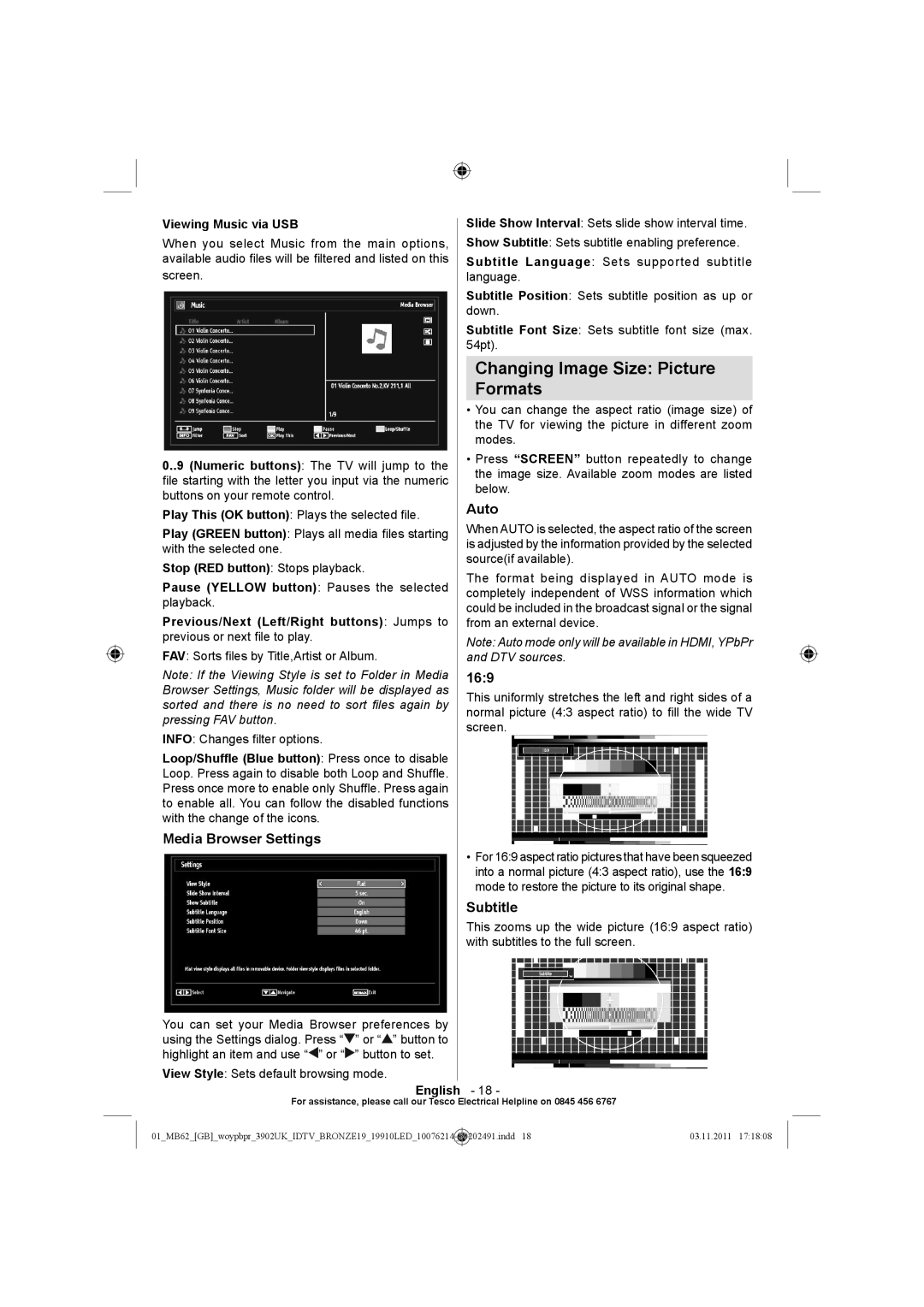 Technika 19-811 manual Changing Image Size Picture, Formats 