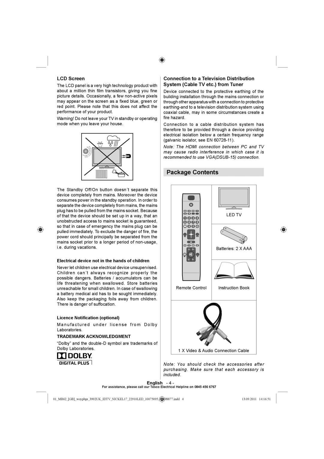 Technika 22-880 operating instructions Package Contents 