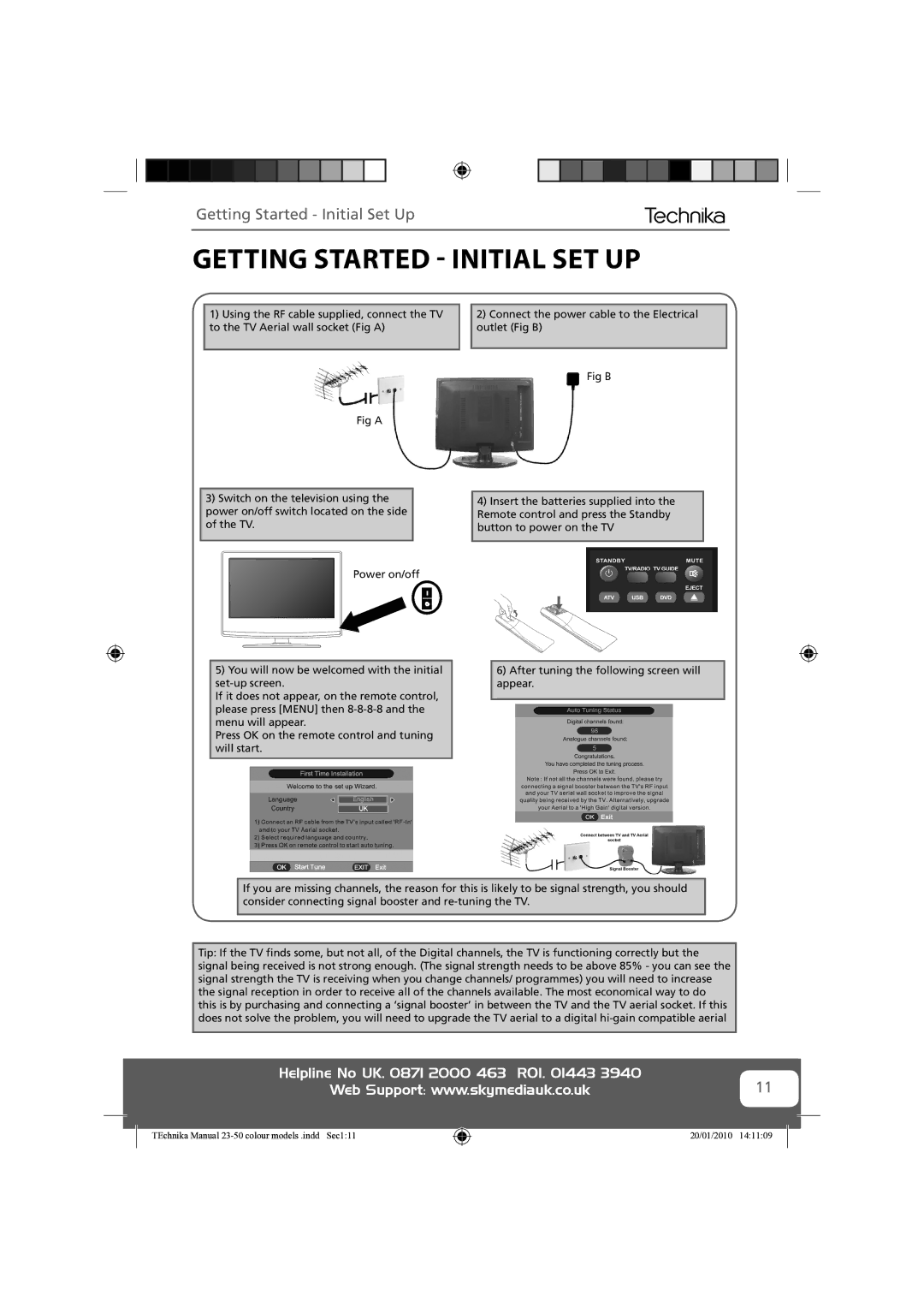 Technika 23-231-BB manual Getting Started Initial SET UP, Getting Started Initial Set Up 