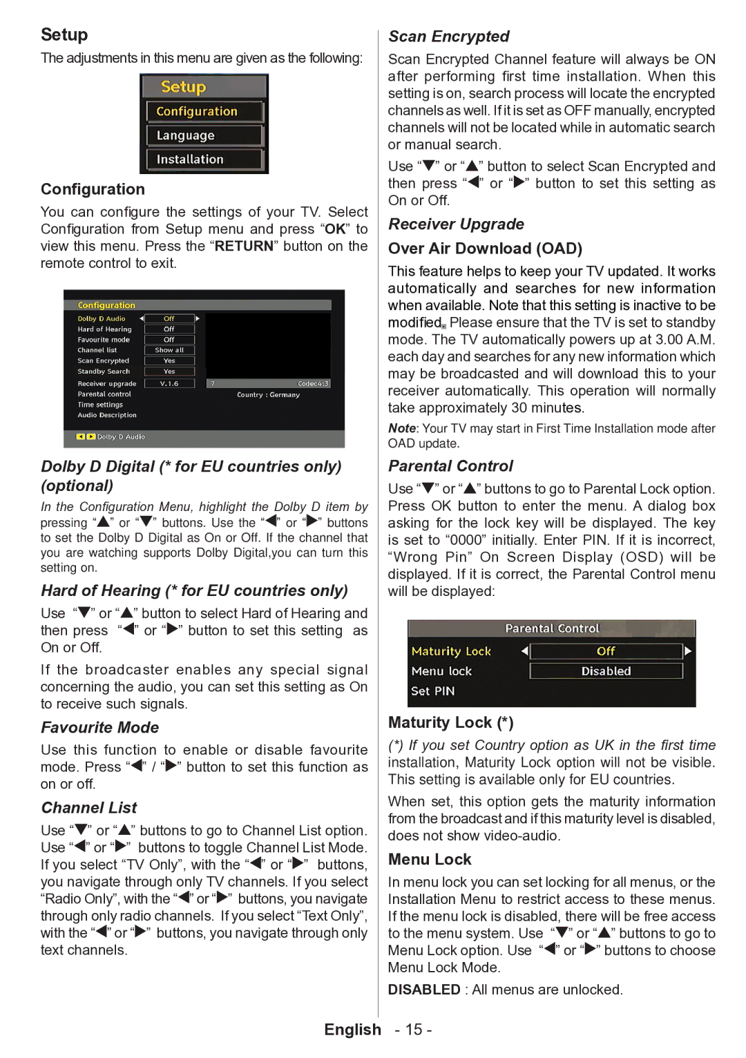 Technika 32-2010 manual Setup 