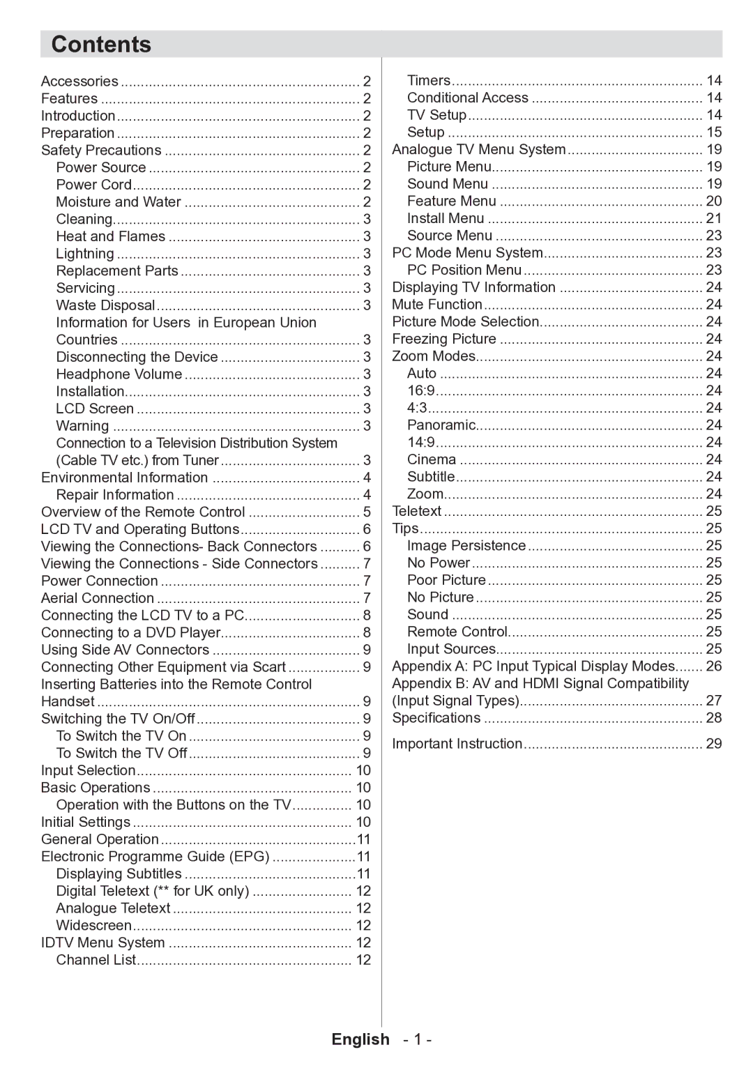 Technika 32-2010 manual Contents 