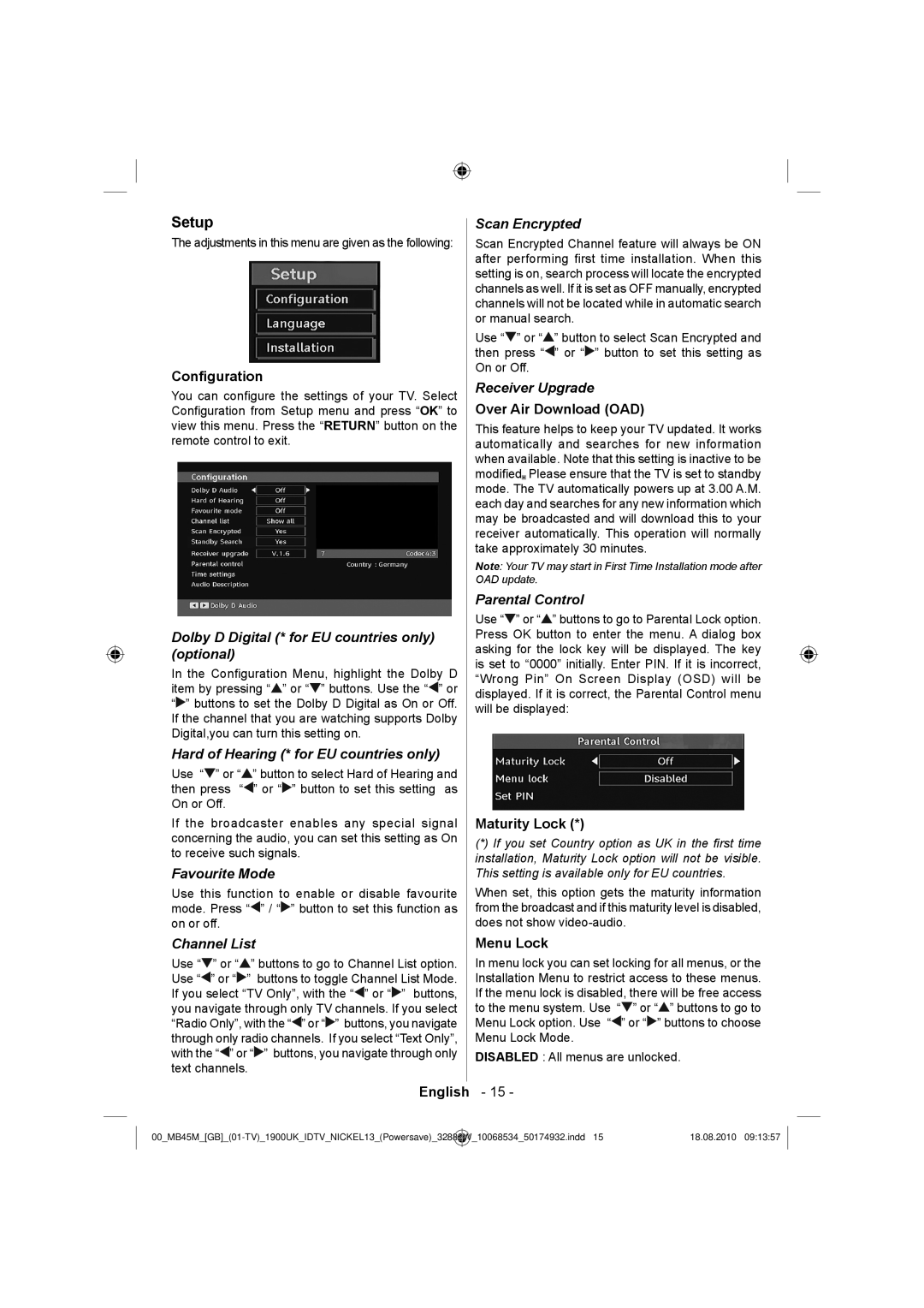 Technika 32-2011 manual Setup 