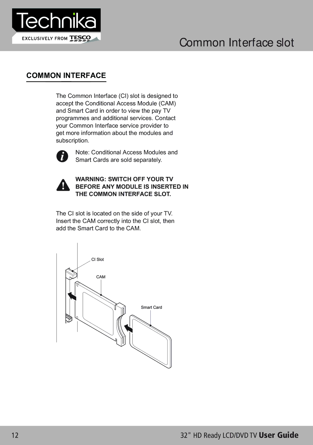 Technika 32-612 manual Common Interface slot 