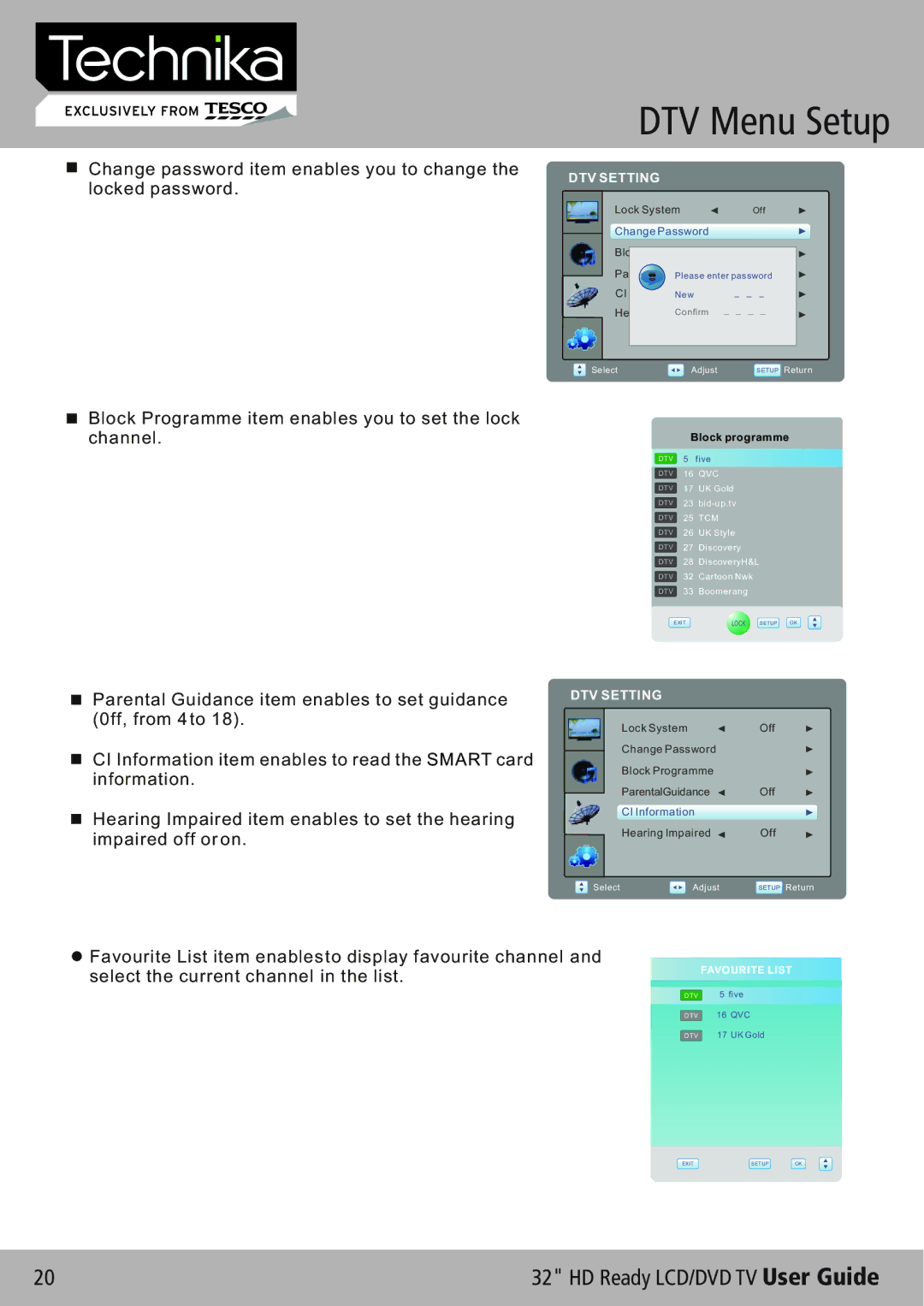 Technika 32-612 manual Block programme 