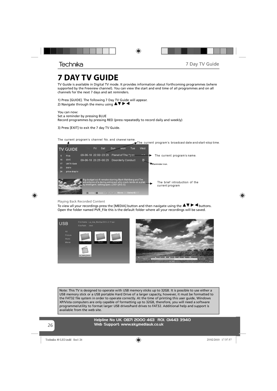 Technika 40-260 manual DAY TV Guide, Day TV Guide 