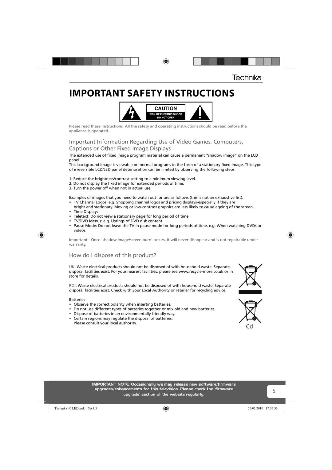 Technika 40-260 manual How do I dispose of this product? 