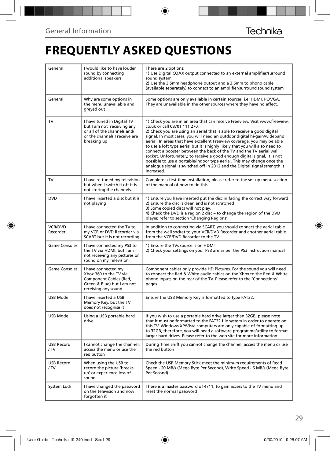 Technika LCD 19-240 manual Frequently Asked Questions, Dvd 