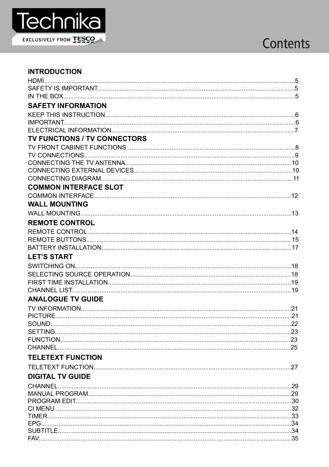 Technika LCD 24-621 manual Introduction 