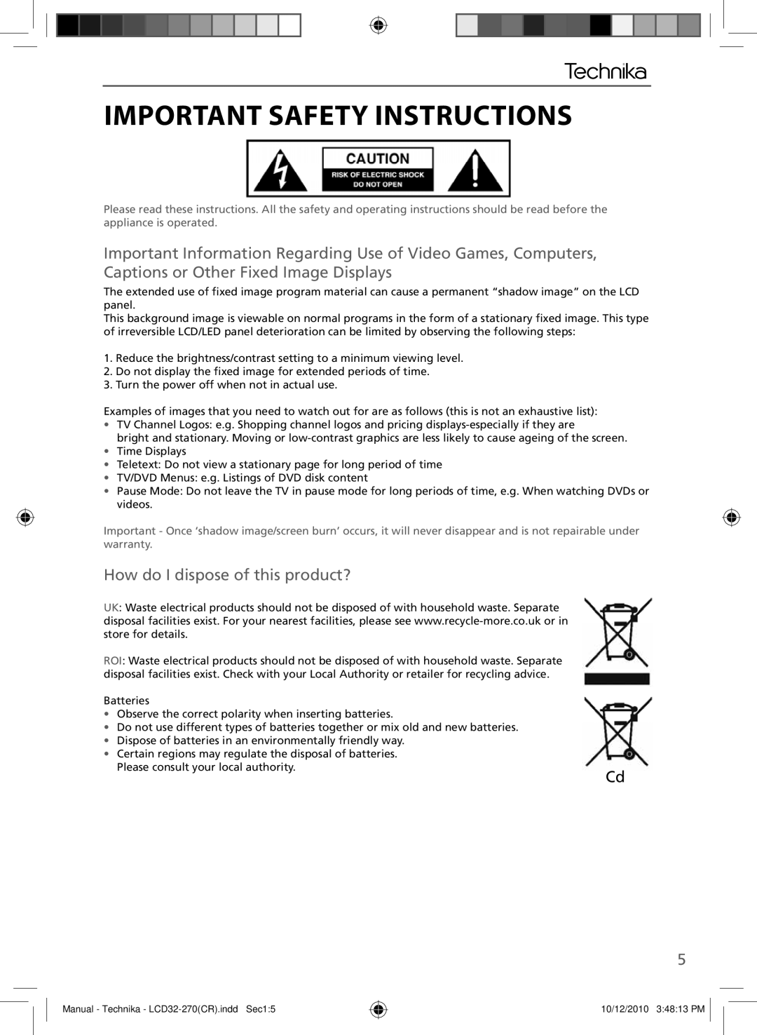 Technika LCD 32-270 manual How do I dispose of this product? 