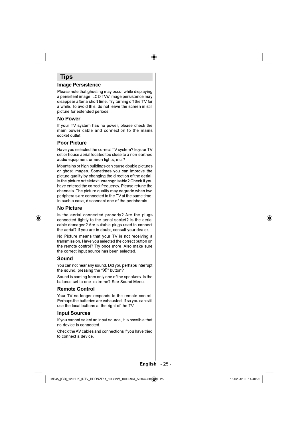 Technika LCD19-919 manual Tips 