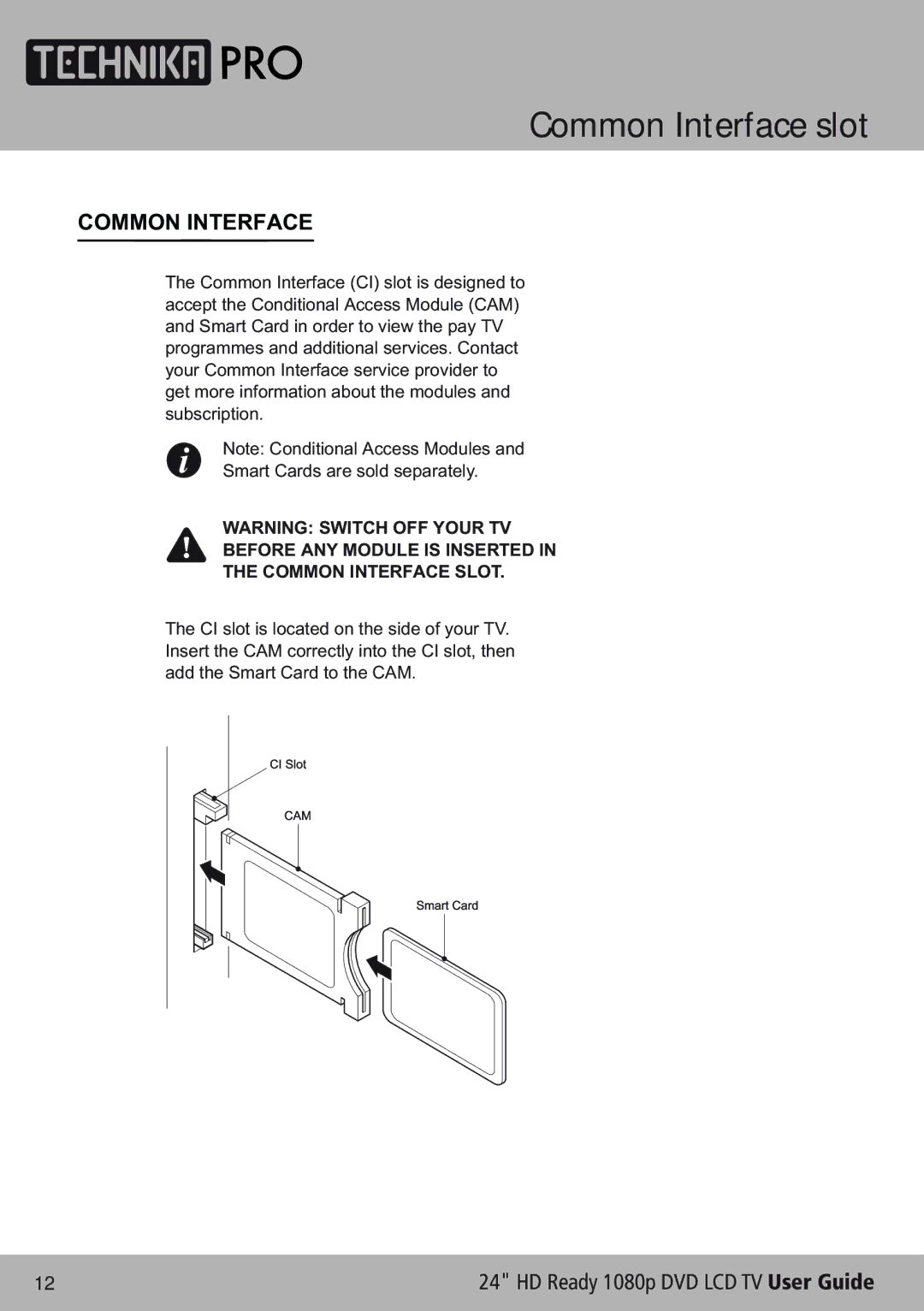 Technika LCD24-620 manual Common Interface slot 