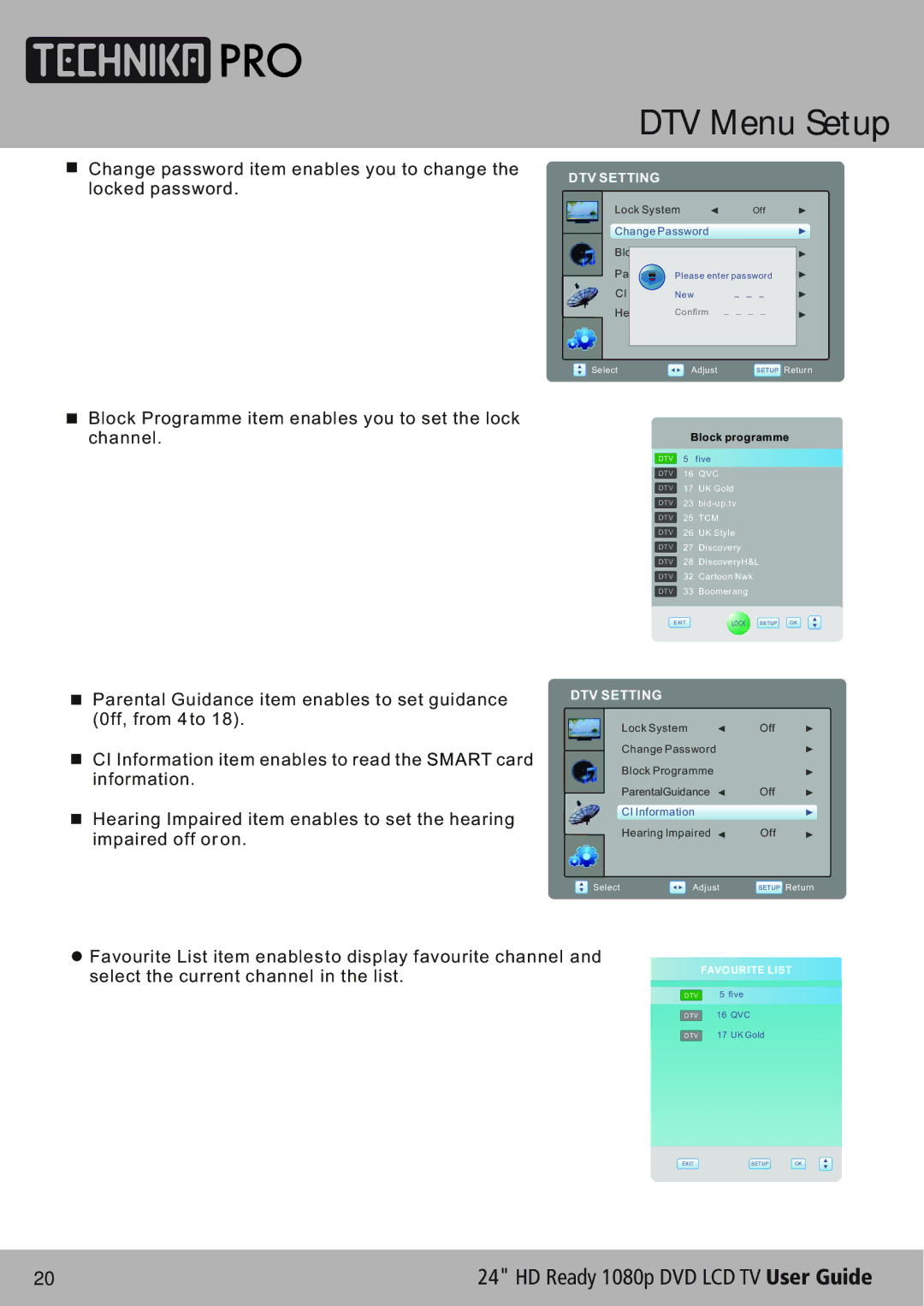 Technika LCD24-620 manual Block programme 