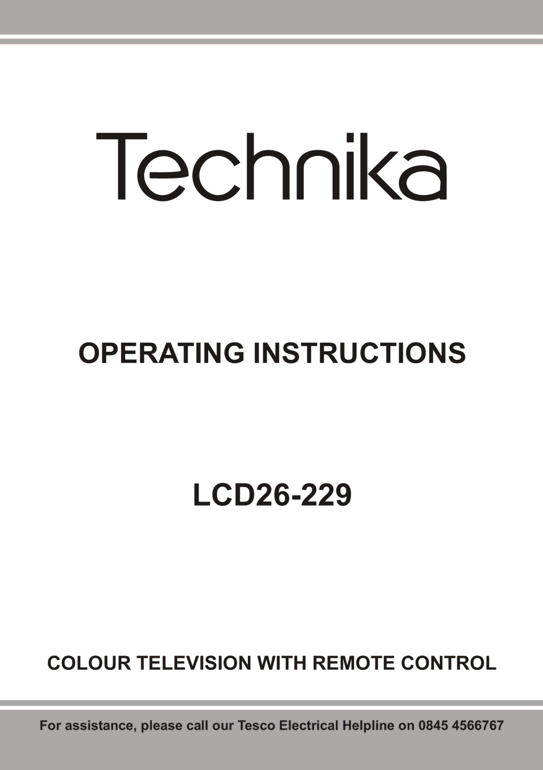 Technika LCD26-229 operating instructions 