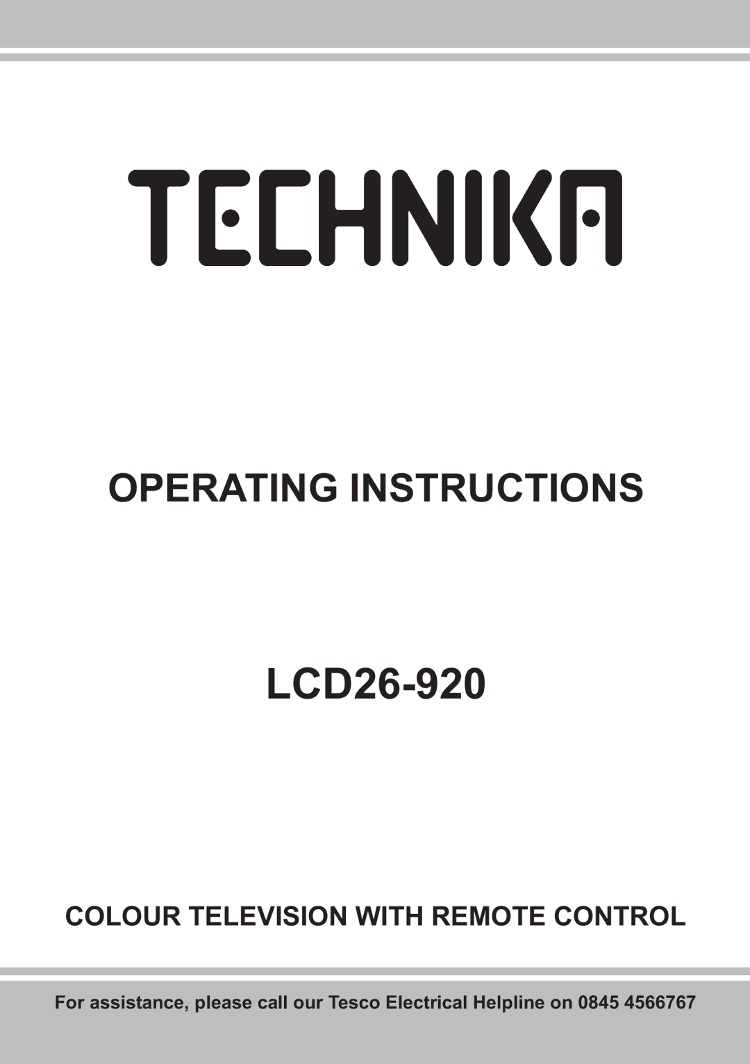 Technika LCD26-920 manual 