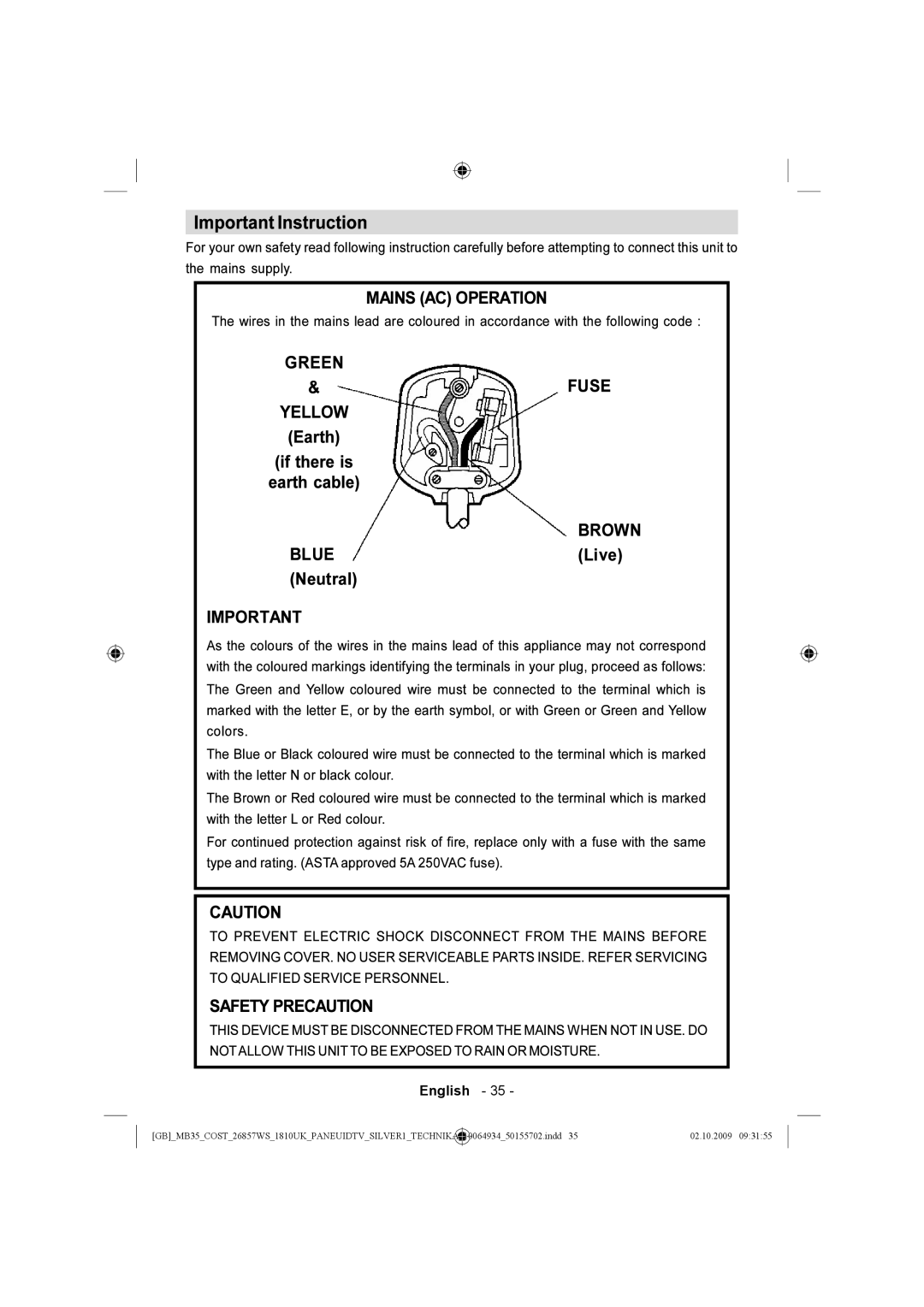 Technika LCD26-920 manual English 