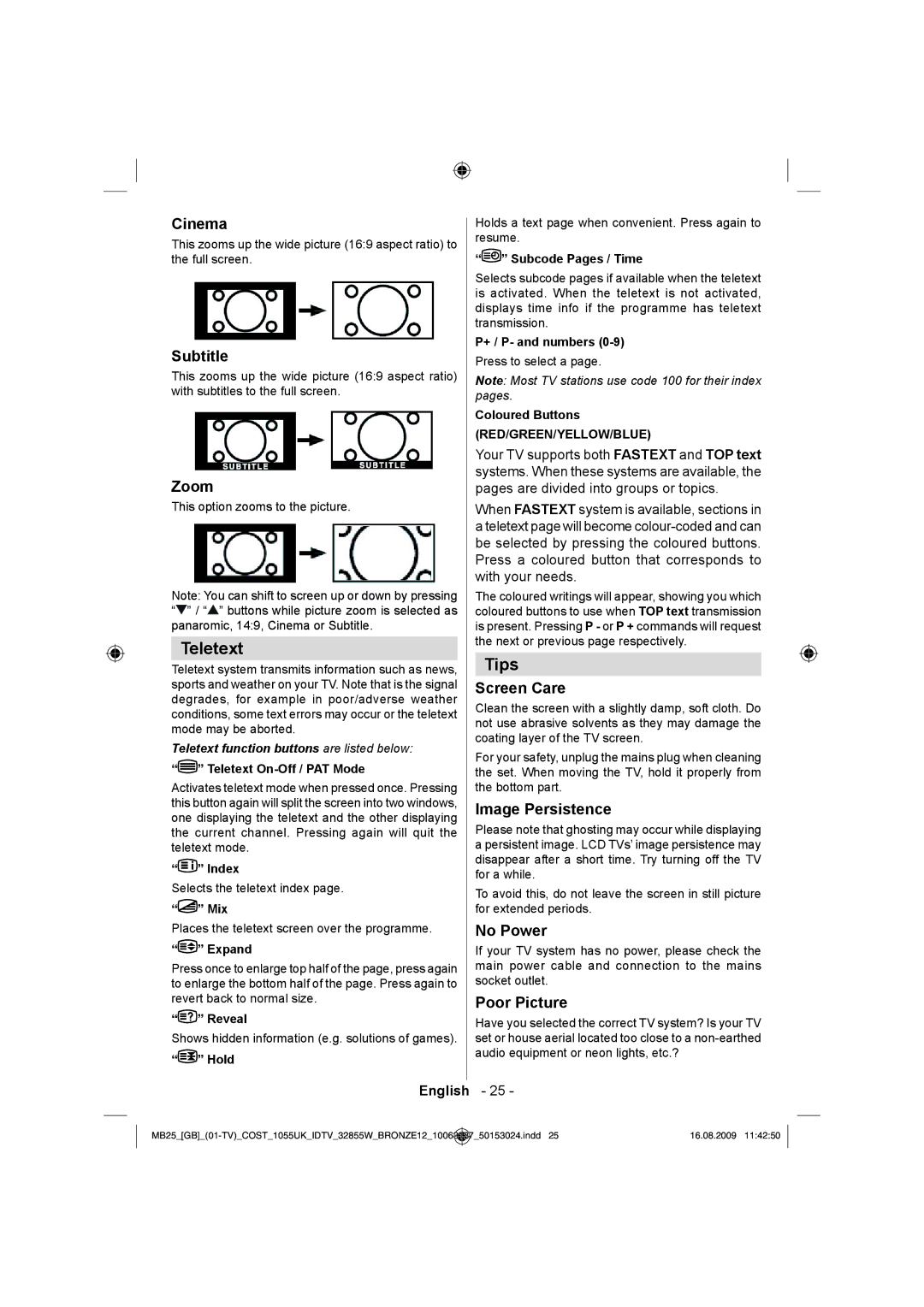 Technika LCD32-209V manual Teletext, Tips 