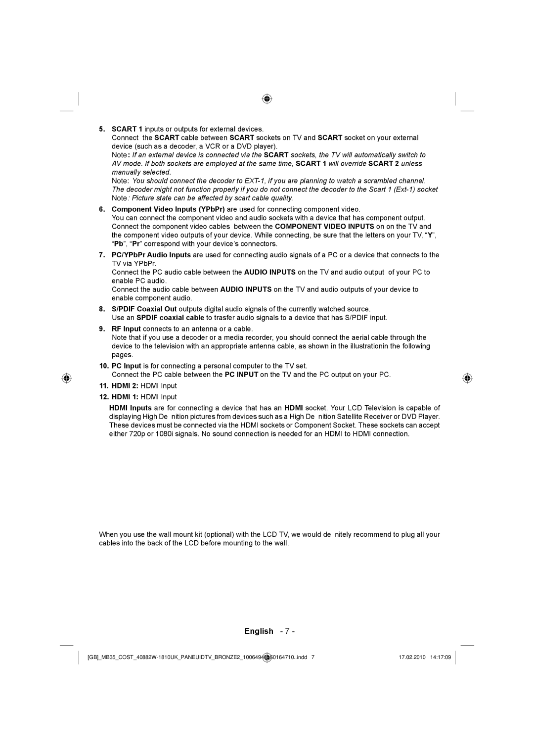 Technika LCD40-920 manual English 