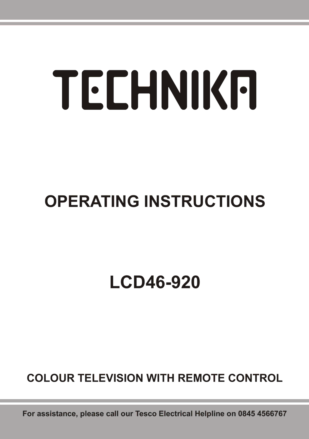 Technika LCD46-920 manual 