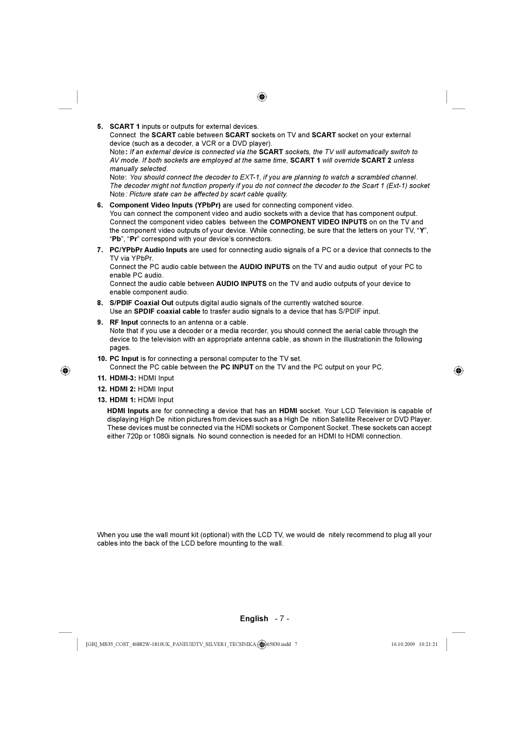 Technika LCD46-920 manual English 