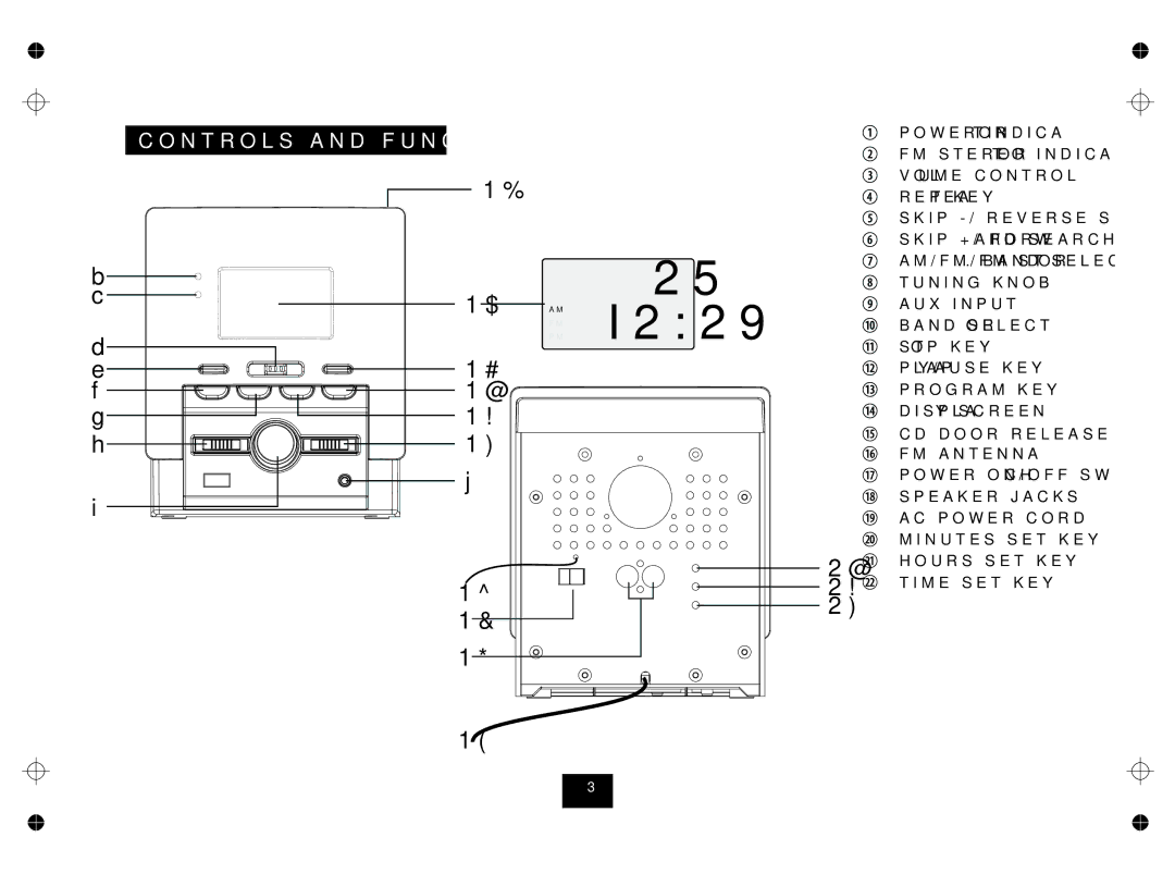 Technika MC123 manual I229, Controls and Functions 