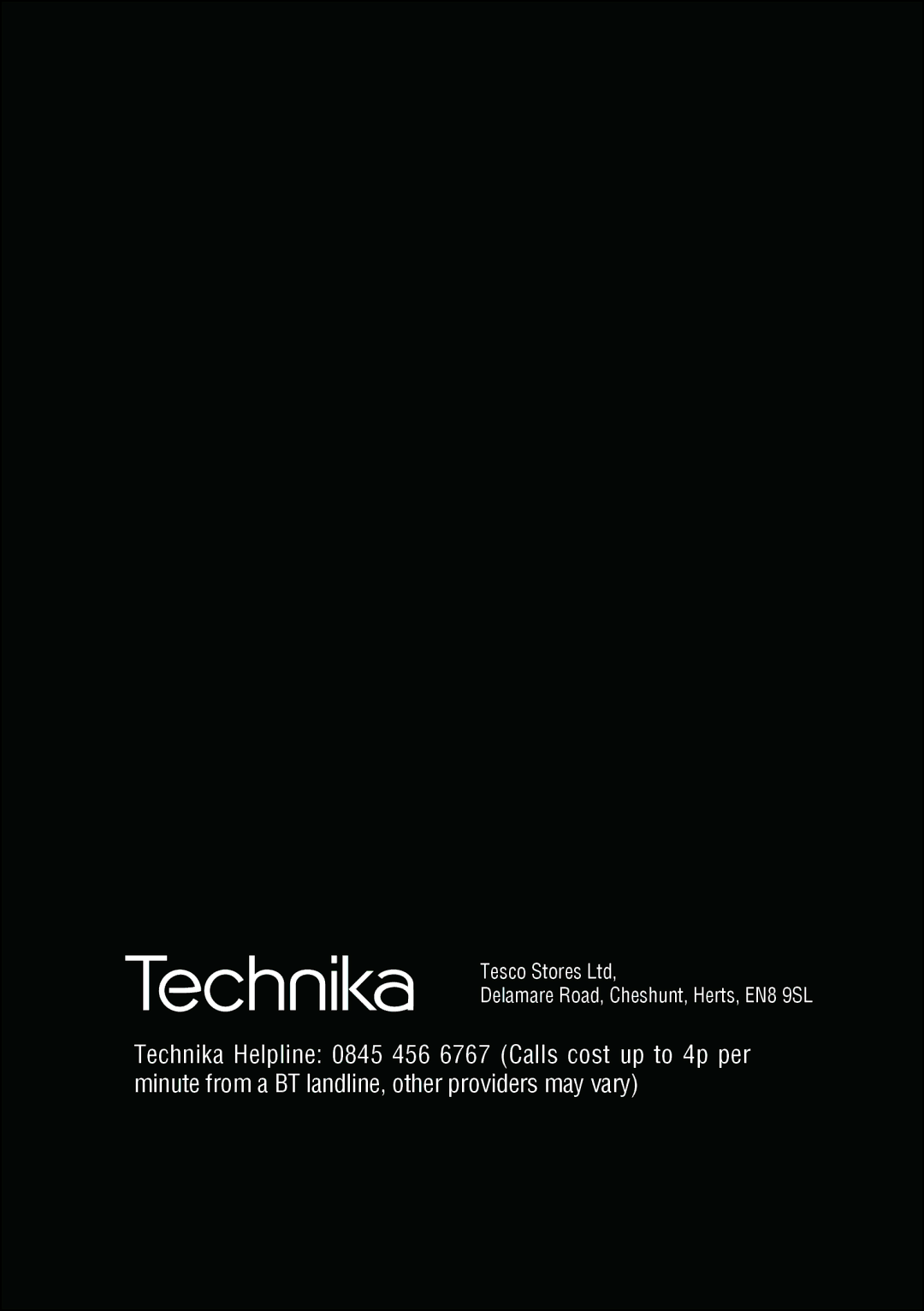 Technika STBHDIS2010 manual Delamare Road, Cheshunt, Herts, EN8 9SL 