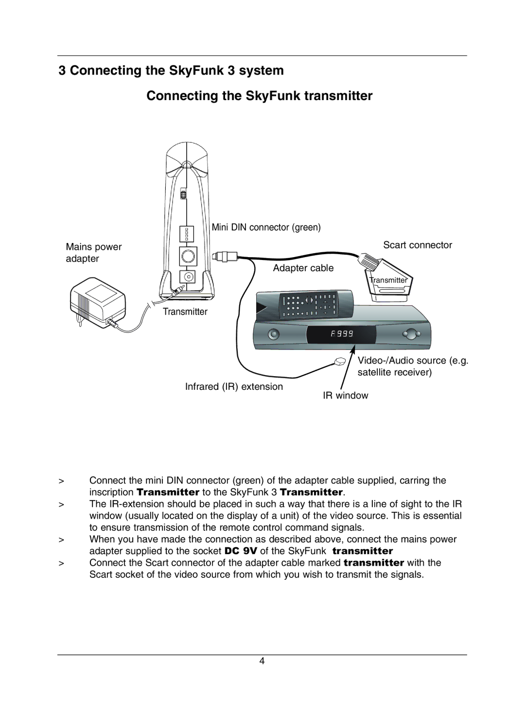 TechniSat SkyFunk 3 2 manual Mini DIN connector green 